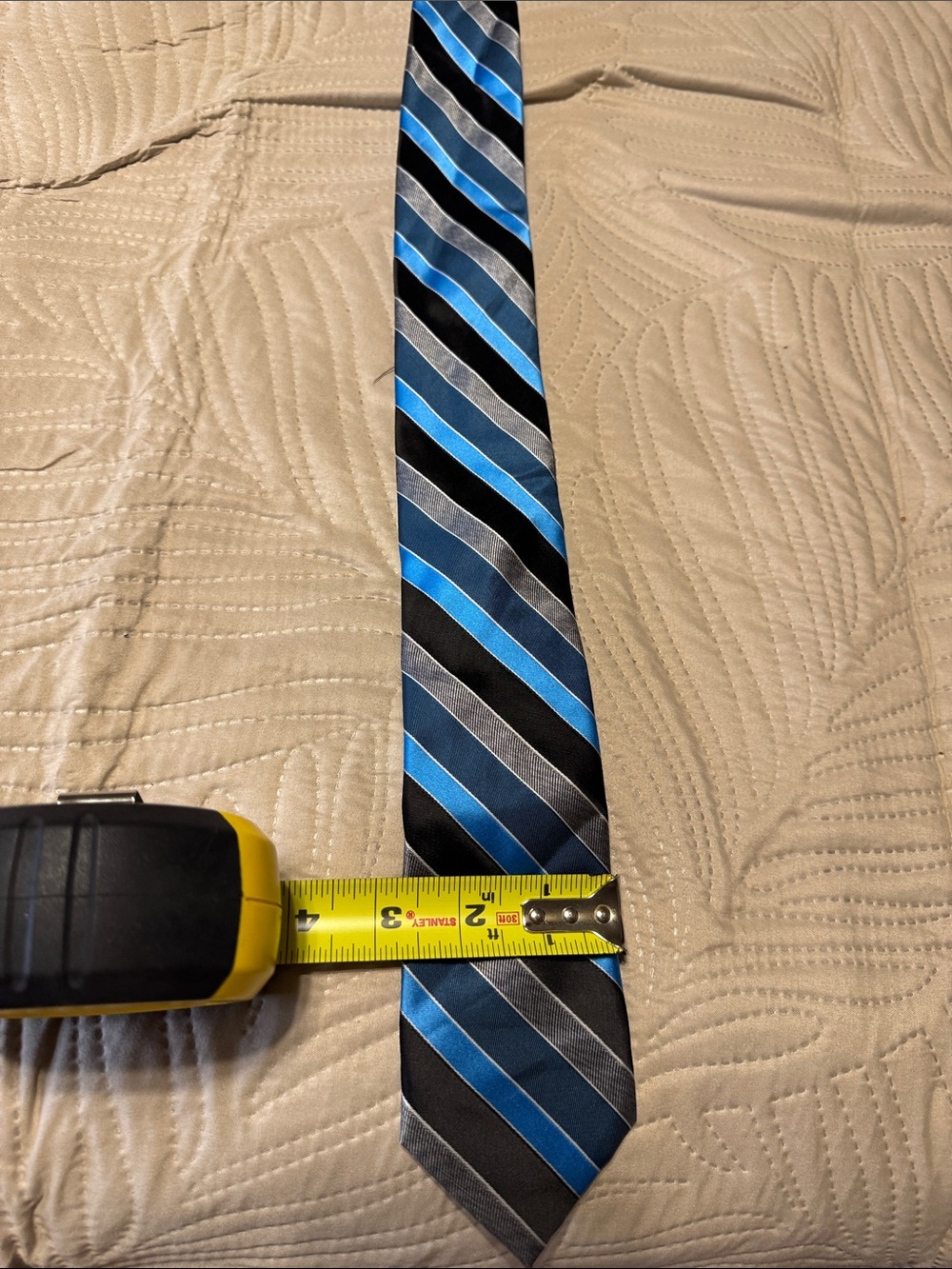 Structure Striped Blue and Gray Men's Tie